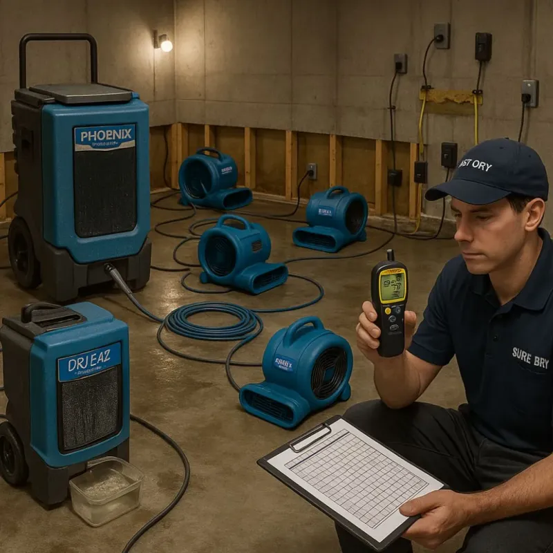 Structural Drying and Dehumidification process in Fraser, MI
